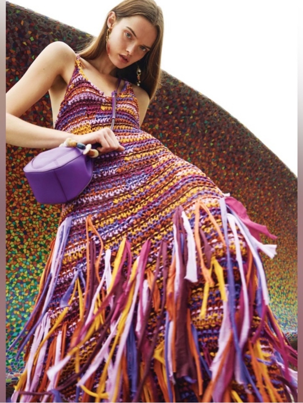 ULLA JOHNSON Emmalina Crochet
Fringe Cotton & Silk Maxi Dress SZ P - Picture 2 of 10